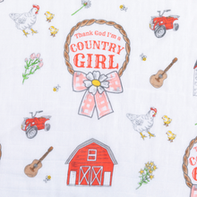Country Girl 2 in 1 Burp Cloth and Bib Combo-Paris Pink & Cowboy Blue Baby Boutique