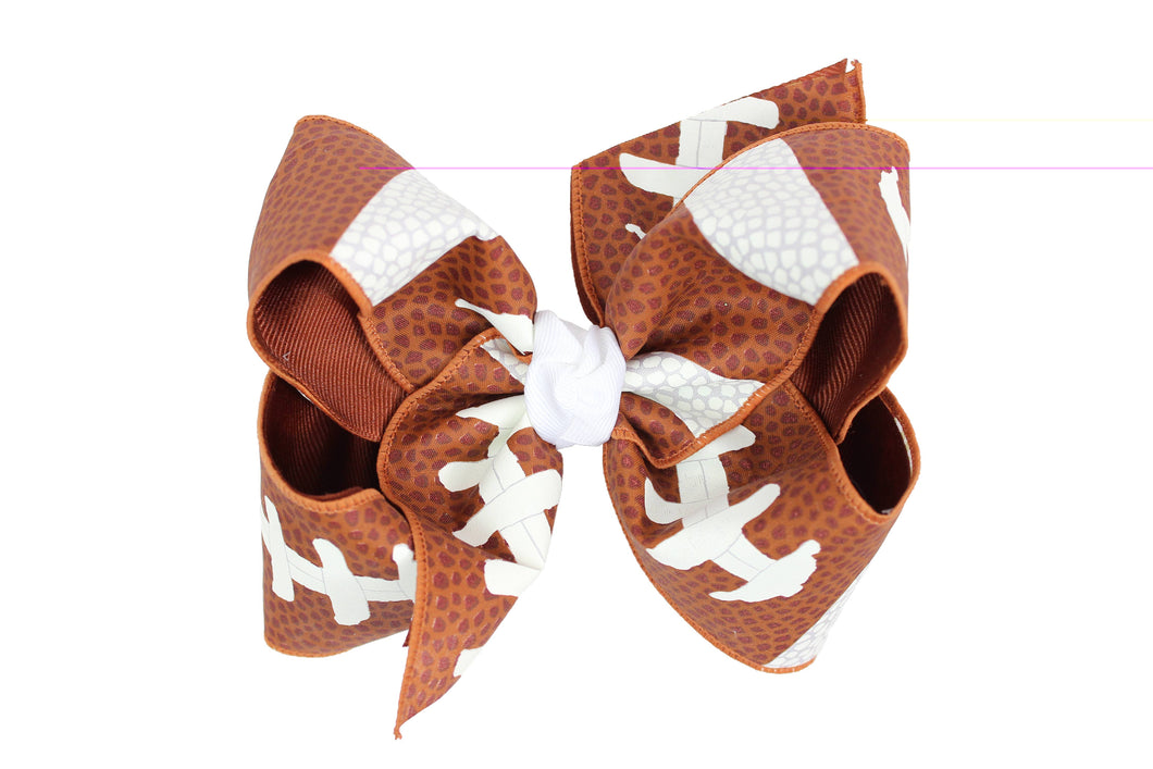 Beyond Creations, LLC - LAYERED FOOTBALL BOWS-Paris Pink & Cowboy Blue Baby Boutique
