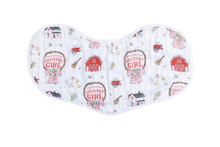 Country Girl 2 in 1 Burp Cloth and Bib Combo-Paris Pink & Cowboy Blue Baby Boutique