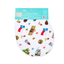 2-in-1 Burp Cloth and Bib: Texas Baby (Unisex)-Paris Pink & Cowboy Blue Baby Boutique