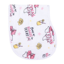 Texas Girl 2-in-1 Burp Cloth and Bib-Paris Pink & Cowboy Blue Baby Boutique