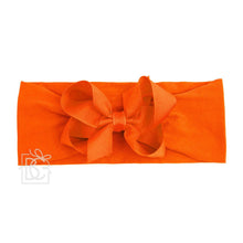 WIDE PANTYHOSE HEADBAND W/CLASSIC GROSGRAIN BOW-Paris Pink & Cowboy Blue Baby Boutique