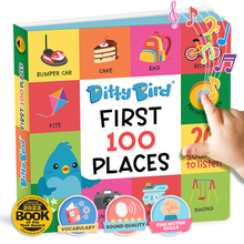 Ditty Bird - Ditty Bird Baby Sound Vocabulary Book: First 100 Places-Book-Paris Pink & Cowboy Blue Baby Boutique