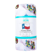 Texas Baby Swaddle Blanket (Unisex)-Paris Pink & Cowboy Blue Baby Boutique