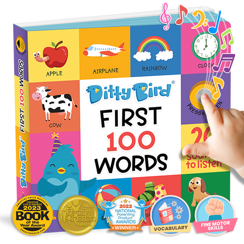 Ditty Bird - First 100 Words | Ditty Bird Baby book-Award Family Choice-Book-Paris Pink & Cowboy Blue Baby Boutique