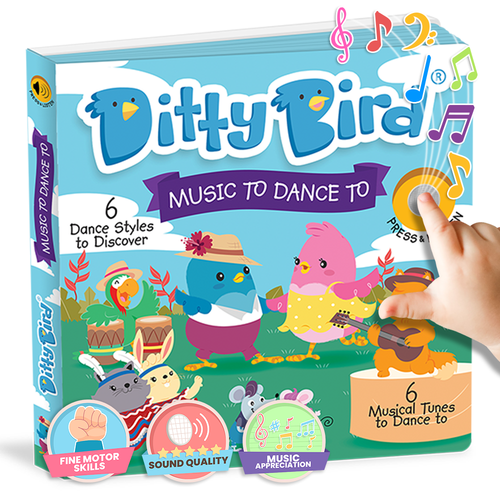 Ditty Bird - Ditty Bird Baby Book Kids dance songs: Music To Dance To-Book-Paris Pink & Cowboy Blue Baby Boutique