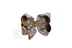 Beyond Creations, LLC - LAYERED LEOPARD BOW ON CLIP-Paris Pink & Cowboy Blue Baby Boutique