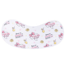 Texas Girl 2-in-1 Burp Cloth and Bib-Paris Pink & Cowboy Blue Baby Boutique