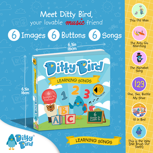 Ditty Bird - Ditty Bird Baby Sound Book: Learning Songs - ABC Baby Book-Book-Paris Pink & Cowboy Blue Baby Boutique