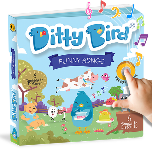 Ditty Bird - Ditty Bird Sound Book- BEST SELLER - Funny Songs-Book-Paris Pink & Cowboy Blue Baby Boutique