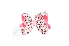 Beyond Creations, LLC - LAYERED LEOPARD BOW ON CLIP-Paris Pink & Cowboy Blue Baby Boutique