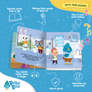 Ditty Bird - NEW | Potty Time Sounds | Ditty Bird Baby Sound Book-Book-Paris Pink & Cowboy Blue Baby Boutique