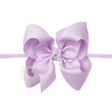 1/4" PANTYHOSE HEADBAND W/SIGNATURE GROSGRAIN BOW-Paris Pink & Cowboy Blue Baby Boutique