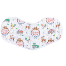 Country Boy 2 in 1 Burp Cloth and Bib Combo-Paris Pink & Cowboy Blue Baby Boutique