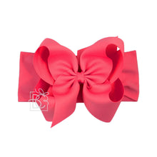 WIDE PANTYHOSE HEADBAND W/CLASSIC GROSGRAIN BOW-Paris Pink & Cowboy Blue Baby Boutique