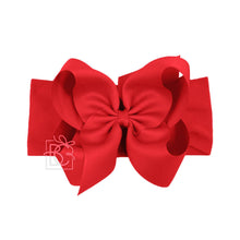 WIDE PANTYHOSE HEADBAND W/CLASSIC GROSGRAIN BOW-Paris Pink & Cowboy Blue Baby Boutique