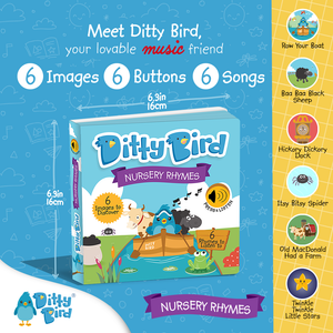 Ditty Bird - Ditty Bird Sound Book : Nursery Rhymes | Mother's Day Gift!-Book-Paris Pink & Cowboy Blue Baby Boutique