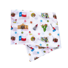 Texas Baby Swaddle Blanket (Unisex)-Paris Pink & Cowboy Blue Baby Boutique