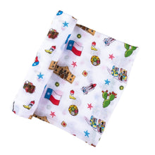 Texas Baby Swaddle Blanket (Unisex)-Paris Pink & Cowboy Blue Baby Boutique