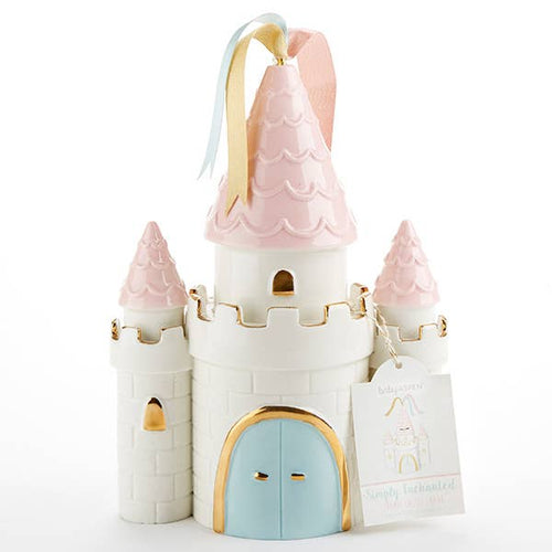 Simply Enchanted Castle Ceramic Bank-Paris Pink & Cowboy Blue Baby Boutique