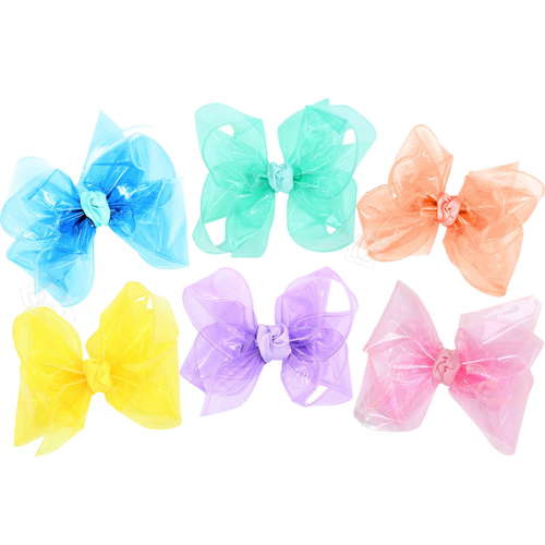 Beyond Creations, LLC - WATERPROOF BOW ON CLIP-Paris Pink & Cowboy Blue Baby Boutique