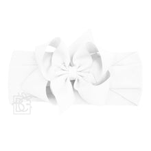 WIDE PANTYHOSE HEADBAND W/CLASSIC GROSGRAIN BOW-Paris Pink & Cowboy Blue Baby Boutique