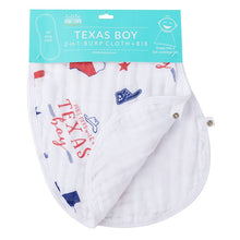 Texas Boy 2-in-1 Burp Cloth and Bib-Paris Pink & Cowboy Blue Baby Boutique