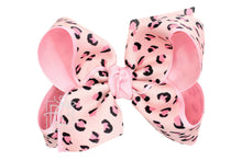 Beyond Creations, LLC - LAYERED LEOPARD BOW ON CLIP-Paris Pink & Cowboy Blue Baby Boutique
