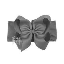 WIDE PANTYHOSE HEADBAND W/CLASSIC GROSGRAIN BOW-Paris Pink & Cowboy Blue Baby Boutique