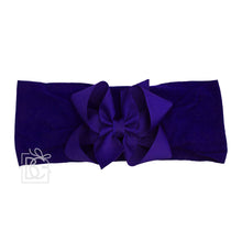 WIDE PANTYHOSE HEADBAND W/CLASSIC GROSGRAIN BOW-Paris Pink & Cowboy Blue Baby Boutique