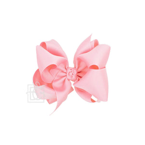 Beyond Creations, LLC - MULTI-LOOP GROSGRAIN BOW ON CLIP-Paris Pink & Cowboy Blue Baby Boutique