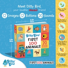 Ditty Bird - Ditty Bird Baby Book - Best toys - First 100 Animals-Book-Paris Pink & Cowboy Blue Baby Boutique