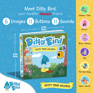 Ditty Bird - NEW | Potty Time Sounds | Ditty Bird Baby Sound Book-Book-Paris Pink & Cowboy Blue Baby Boutique