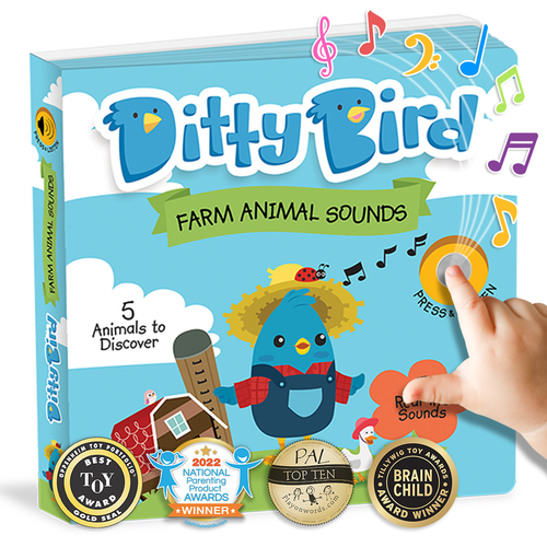 Ditty Bird - Ditty Bird Farm Animal | Baby Sound Book Farm - Easter bunny-Book-Paris Pink & Cowboy Blue Baby Boutique