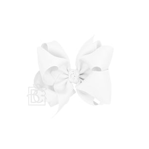 Beyond Creations, LLC - MULTI-LOOP GROSGRAIN BOW ON CLIP-Paris Pink & Cowboy Blue Baby Boutique