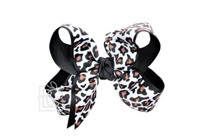 Beyond Creations, LLC - LAYERED LEOPARD BOW ON CLIP-Paris Pink & Cowboy Blue Baby Boutique