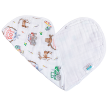 Country Boy 2 in 1 Burp Cloth and Bib Combo-Paris Pink & Cowboy Blue Baby Boutique