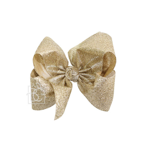 GLITTER METALLIC BOW ON CLIP-Paris Pink & Cowboy Blue Baby Boutique