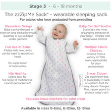 SwaddleDesigns - Cotton zzZipMe Sack, 2-Way Zip, Pastel Pink & Sterling Dots-Paris Pink & Cowboy Blue Baby Boutique