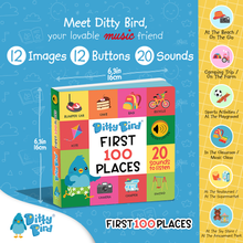 Ditty Bird - Ditty Bird Baby Sound Vocabulary Book: First 100 Places-Book-Paris Pink & Cowboy Blue Baby Boutique