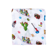 Texas Baby Swaddle Blanket (Unisex)-Paris Pink & Cowboy Blue Baby Boutique