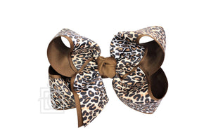 Beyond Creations, LLC - LAYERED LEOPARD BOW ON CLIP-Paris Pink & Cowboy Blue Baby Boutique