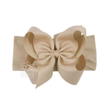WIDE PANTYHOSE HEADBAND W/CLASSIC GROSGRAIN BOW-Paris Pink & Cowboy Blue Baby Boutique