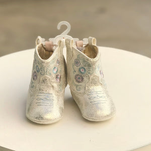 Ivory Champagne Boots-Shoes-Paris Pink & Cowboy Blue Baby Boutique