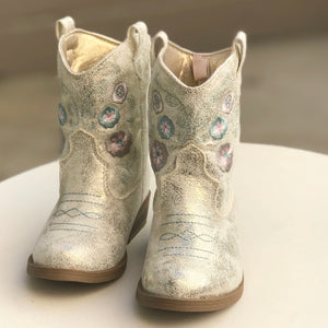 Ivory Champagne Boots-Shoes-Paris Pink & Cowboy Blue Baby Boutique