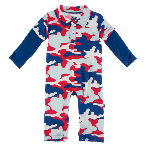 Double layer raglan romper-Romper-Paris Pink & Cowboy Blue Baby Boutique