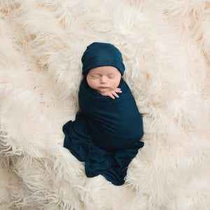 Swaddle Set with Beanie-Swaddle-Paris Pink & Cowboy Blue Baby Boutique